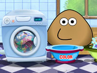 Pou Washing Clothes